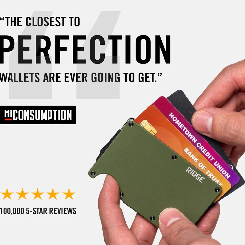 Ridge Speedway Blue RFID blocking Wallet with cash Strap Limited Edition